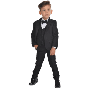 Boys' 5-Piece Formal Suit Set - BLACK
