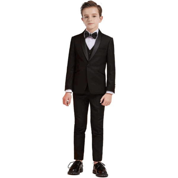 Boys' 5-Piece Formal Suit Set - BLACK U
