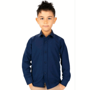 Long Sleeve Dress Kids Shirts - NAVY