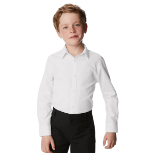 Long Sleeve Dress Kids Shirts - WHITE