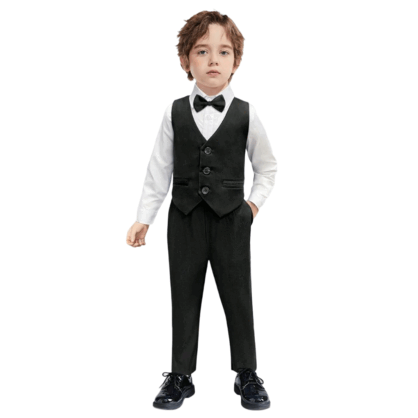 Boys' 4-Piece Formal Suit Set - BLACK
