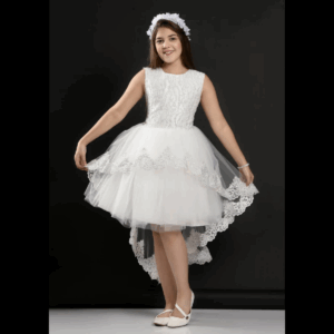 Little Girls Sleeveless Dress for Wedding Party – WHITE 00
