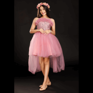 Little Girls Sleeveless Dress for Wedding Party – PINK 01